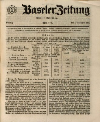 Basler Zeitung Dienstag 4. November 1834