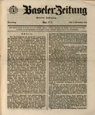 Basler Zeitung Donnerstag 6. November 1834