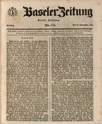 Basler Zeitung Dienstag 25. November 1834