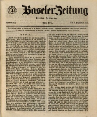 Basler Zeitung Donnerstag 4. Dezember 1834