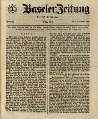 Basler Zeitung Dienstag 9. Dezember 1834