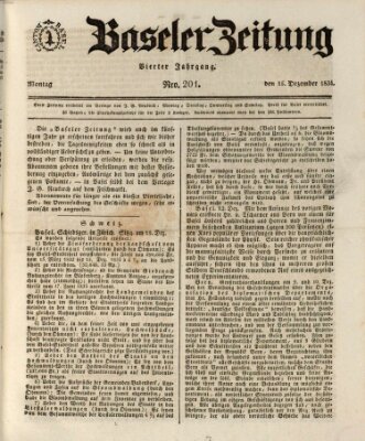 Basler Zeitung Montag 15. Dezember 1834