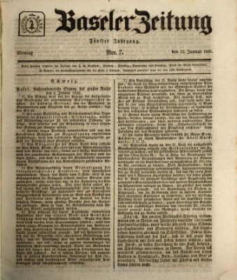 Basler Zeitung Montag 12. Januar 1835