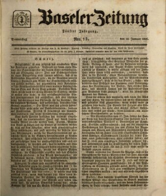 Basler Zeitung Donnerstag 22. Januar 1835