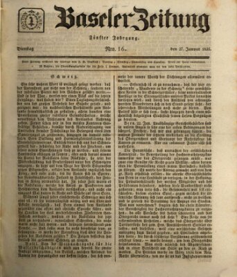 Basler Zeitung Dienstag 27. Januar 1835