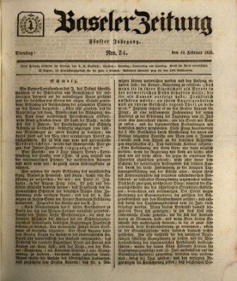 Basler Zeitung Dienstag 10. Februar 1835