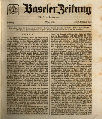 Basler Zeitung Dienstag 17. Februar 1835