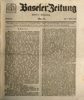 Basler Zeitung Samstag 7. März 1835