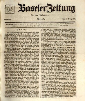 Basler Zeitung Samstag 14. März 1835