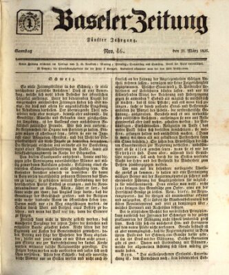 Basler Zeitung Samstag 21. März 1835