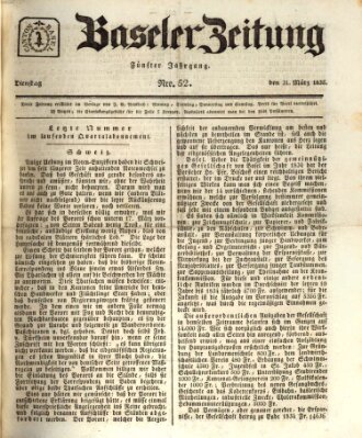 Basler Zeitung Dienstag 31. März 1835