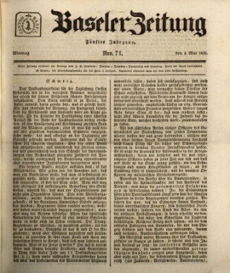 Basler Zeitung Montag 4. Mai 1835