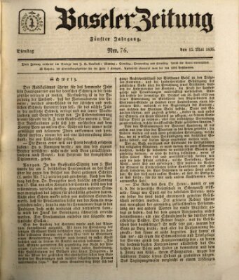 Basler Zeitung Dienstag 12. Mai 1835