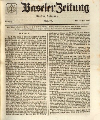 Basler Zeitung Samstag 16. Mai 1835