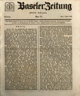 Basler Zeitung Dienstag 9. Juni 1835