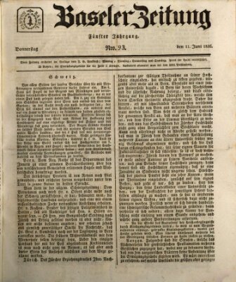 Basler Zeitung Donnerstag 11. Juni 1835