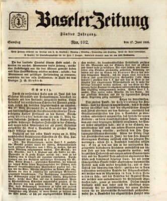 Basler Zeitung Samstag 27. Juni 1835