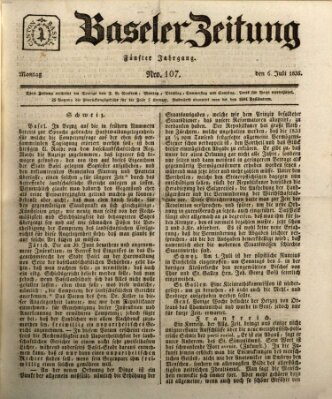 Basler Zeitung Montag 6. Juli 1835