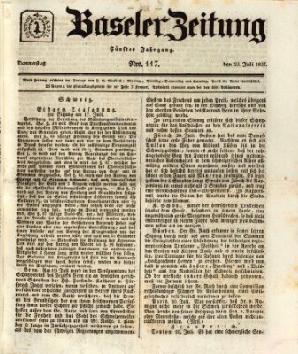 Basler Zeitung Donnerstag 23. Juli 1835