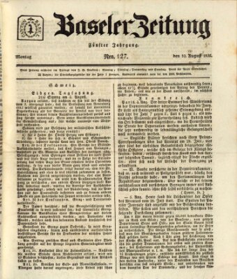 Basler Zeitung Montag 10. August 1835