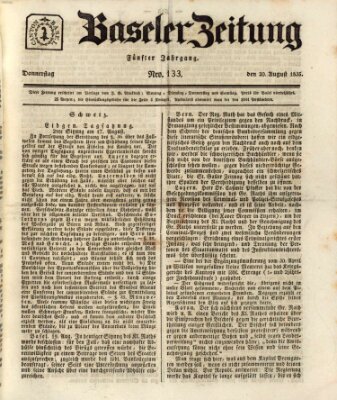 Basler Zeitung Donnerstag 20. August 1835