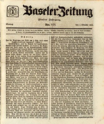 Basler Zeitung Montag 5. Oktober 1835