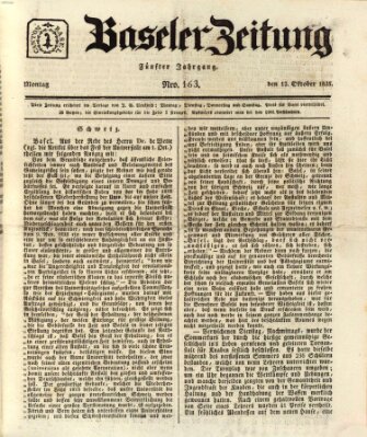 Basler Zeitung Montag 12. Oktober 1835