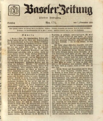 Basler Zeitung Samstag 7. November 1835