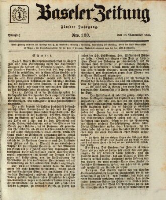 Basler Zeitung Dienstag 10. November 1835