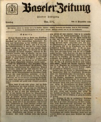 Basler Zeitung Dienstag 15. Dezember 1835