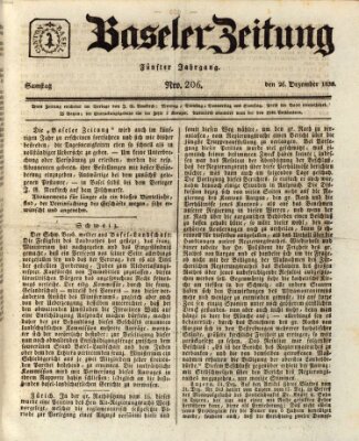 Basler Zeitung Samstag 26. Dezember 1835