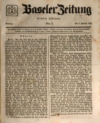 Basler Zeitung Montag 4. Januar 1836