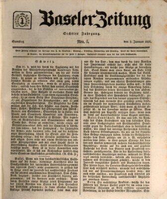 Basler Zeitung Samstag 9. Januar 1836