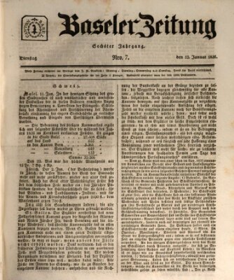 Basler Zeitung Dienstag 12. Januar 1836