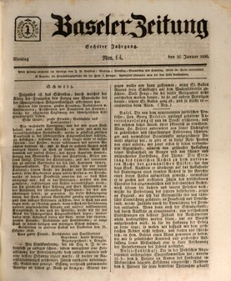 Basler Zeitung Montag 25. Januar 1836