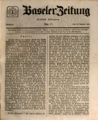 Basler Zeitung Samstag 30. Januar 1836