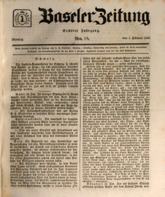 Basler Zeitung Montag 1. Februar 1836