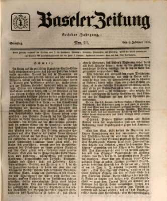 Basler Zeitung Samstag 6. Februar 1836