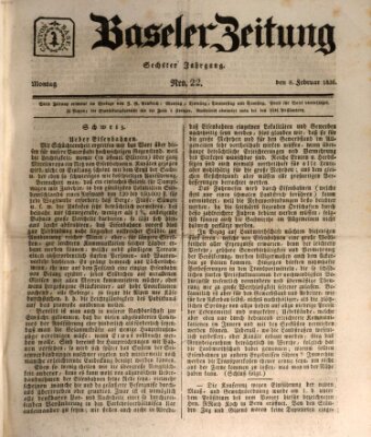 Basler Zeitung Montag 8. Februar 1836