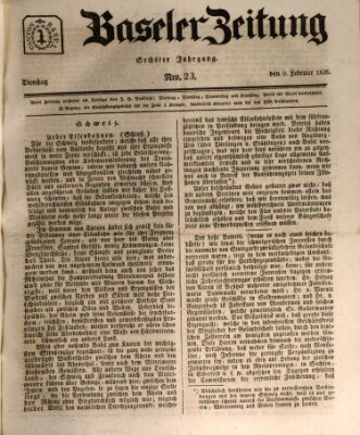 Basler Zeitung Dienstag 9. Februar 1836