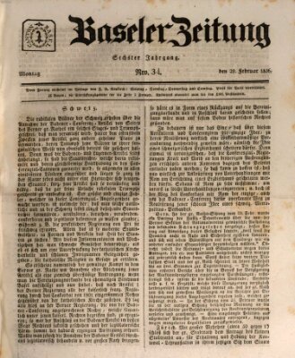 Basler Zeitung Montag 29. Februar 1836