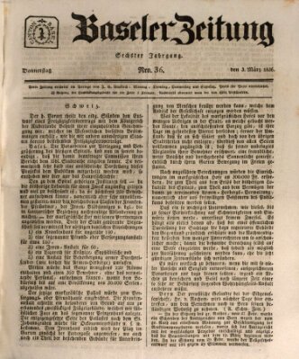 Basler Zeitung Donnerstag 3. März 1836