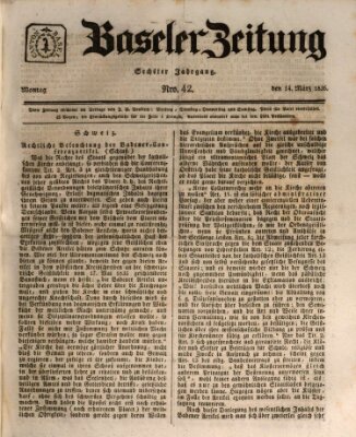 Basler Zeitung Montag 14. März 1836