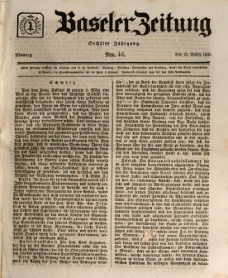 Basler Zeitung Montag 21. März 1836