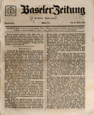 Basler Zeitung Donnerstag 24. März 1836