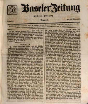 Basler Zeitung Samstag 26. März 1836