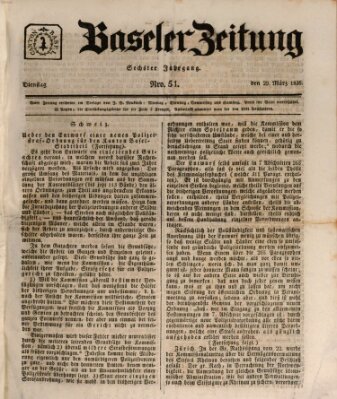 Basler Zeitung Dienstag 29. März 1836