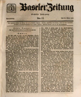 Basler Zeitung Donnerstag 31. März 1836
