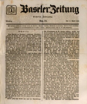 Basler Zeitung Montag 11. April 1836