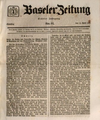 Basler Zeitung Samstag 16. April 1836